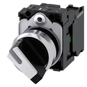 Siemens 3SU1150-2BF60-1BA0: поворотный переключатель с подсветкой, диаметр 22 мм