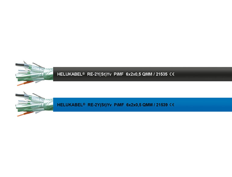 Кабель передачи данных RE-2Y(St)Yv PiMF 2x2x0,5 мм² чёрный HELUKABEL