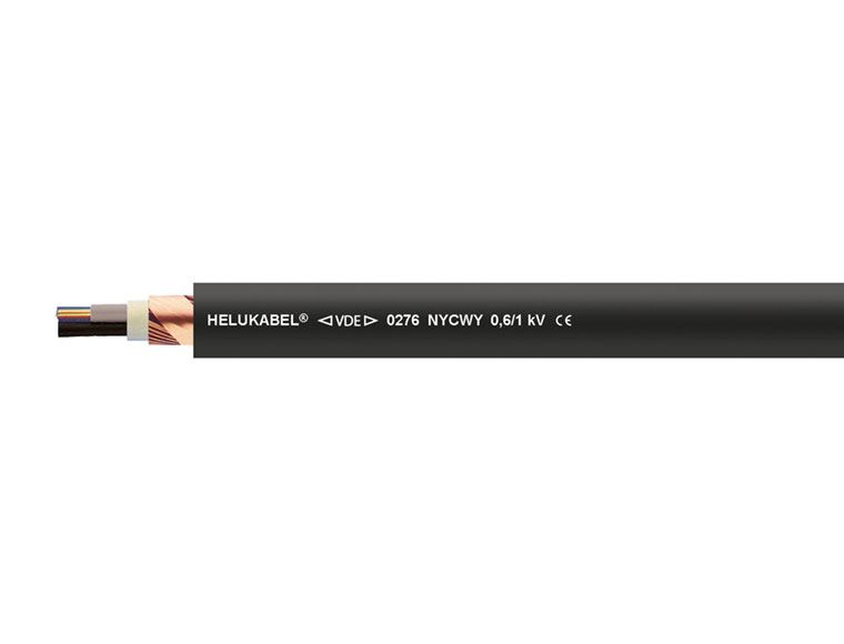 Кабель NYCWY 4x16/16 мм² чёрный HELUKABEL