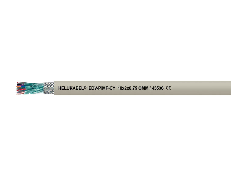 Кабель передачи данных EDV-PiMF-CY 2x2x0.75 мм² серый HELUKABEL